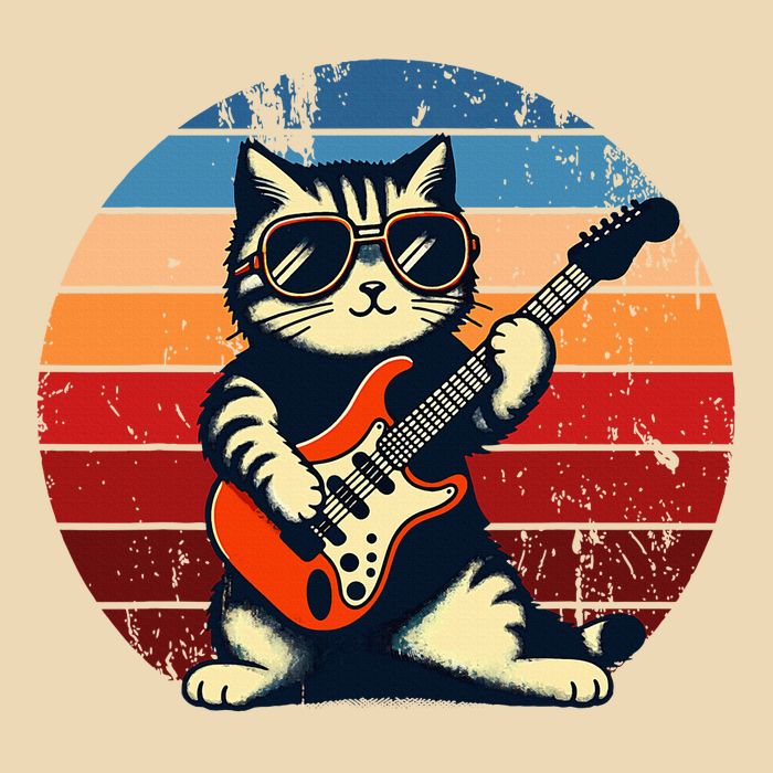 Electric Guitar Cat Rock Music Funny Cat Zip Tote Bag