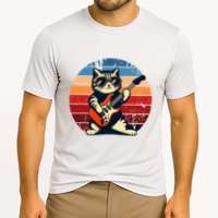 Electric Guitar Cat Rock Music Funny Cat Cooling Performance Crew T-Shirt