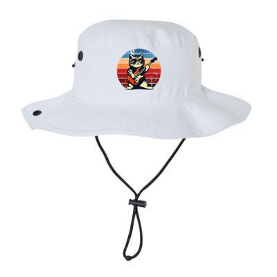 Electric Guitar Cat Rock Music Funny Cat Bucket Hat
