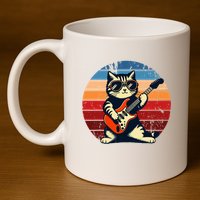 Electric Guitar Cat Rock Music Funny Cat 11oz C Handle Ceramic Mug