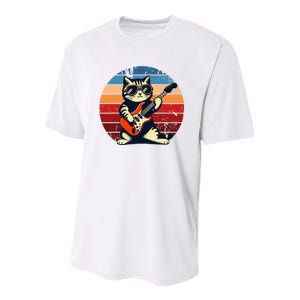 Electric Guitar Cat Rock Music Funny Cat Youth Performance Sprint T-Shirt