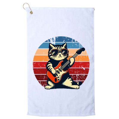 Electric Guitar Cat Rock Music Funny Cat Golf Towel