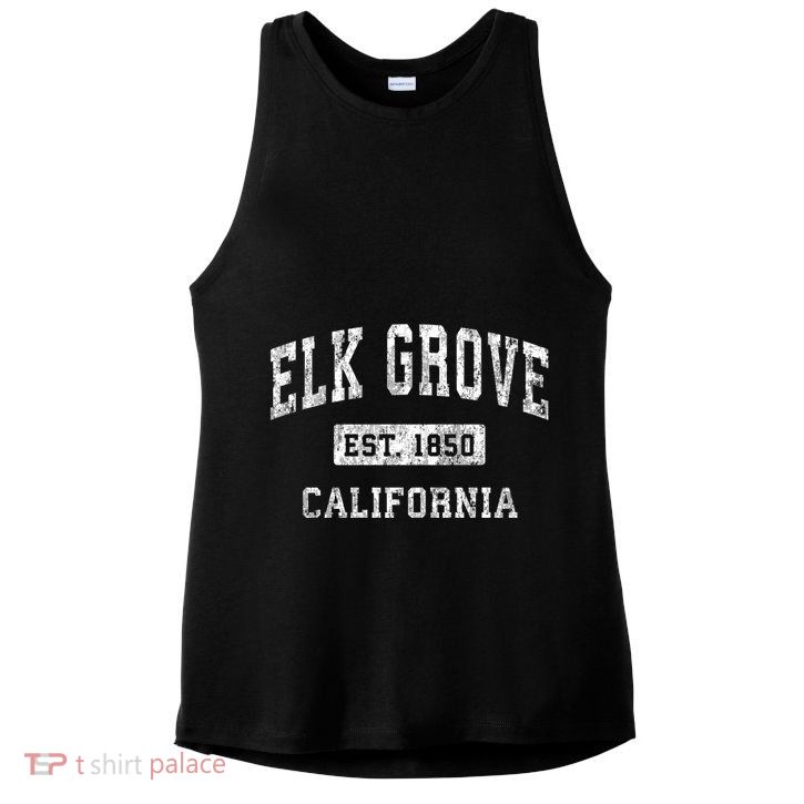 Elk Grove California Ca Vintage Established Sports Design Sweatshirt Ladies PosiCharge Tri-Blend Wicking Tank