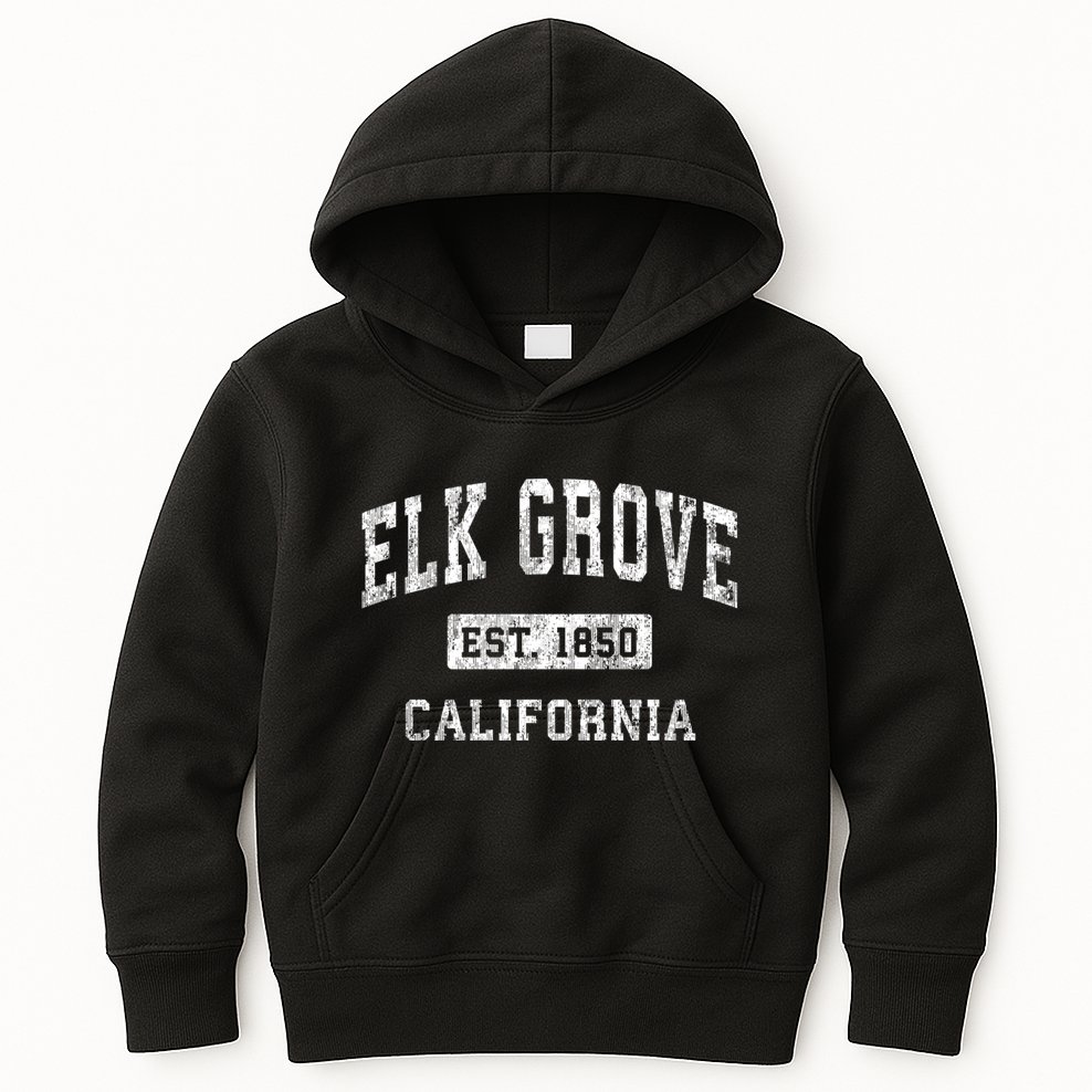 Elk Grove California Ca Vintage Established Sports Design Sweatshirt Kids Hoodie