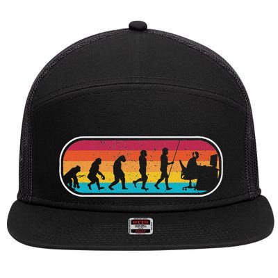 Evolution Gamer Computer Freak Geek Nerd Pc Game 7 Panel Mesh Trucker Snapback Hat