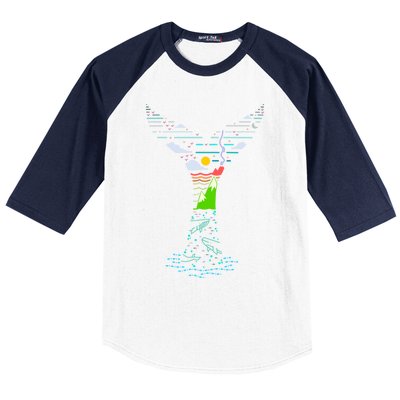 Enjoy Gods Creation Save The Oceans Seas Whales Environt Gift Baseball Sleeve Shirt