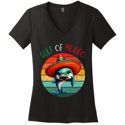 El Golfo De MéXico Dolphin Gulf Of Mexico Women's V-Neck T-Shirt