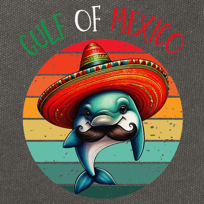 El Golfo De MéXico Dolphin Gulf Of Mexico Cotton Canvas Backpack