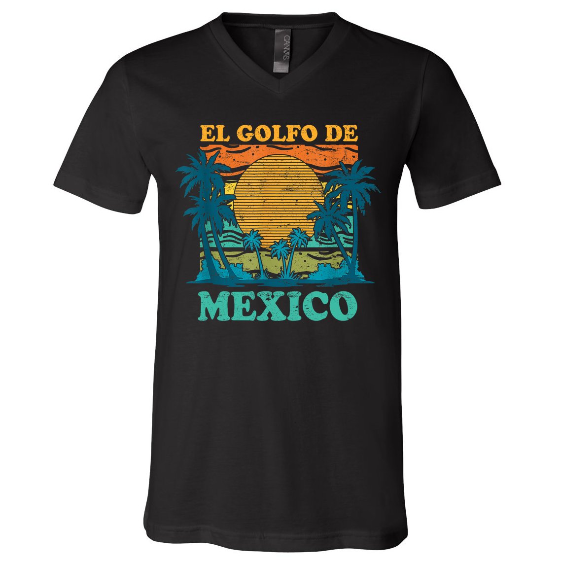 El Golfo De MéXico Retro Vintage Beach Gulf Of Mexico V-Neck T-Shirt