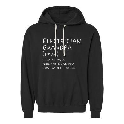 Electrician Grandpa Definition Funny Electricians Garment-Dyed Fleece Hoodie