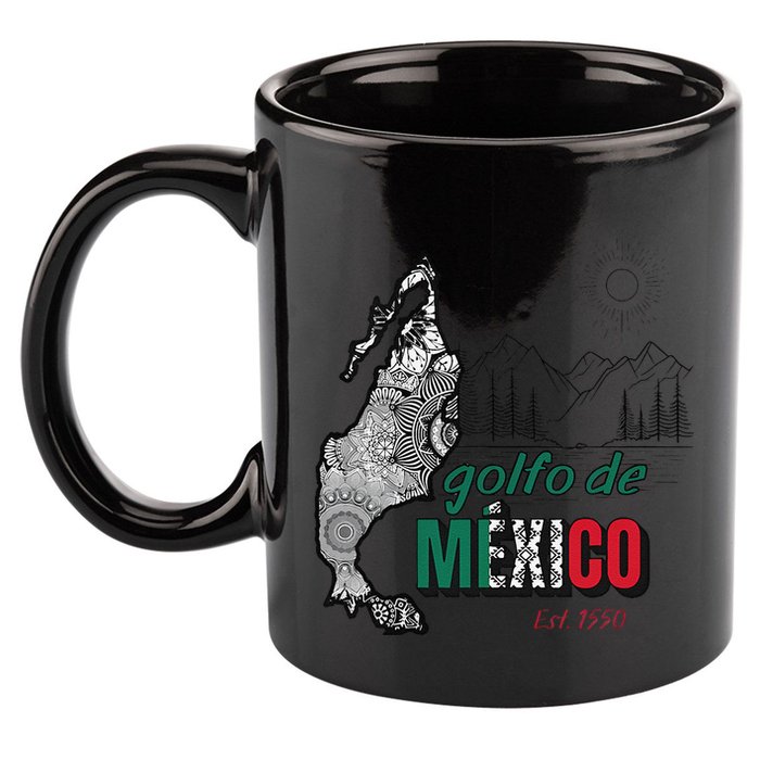El Golfo De MéXico Gulf Of Mexico Est 1550 Historic Map 11oz C Handle Ceramic Mug