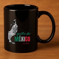 El Golfo De MéXico Gulf Of Mexico Est 1550 Historic Map 11oz C Handle Ceramic Mug