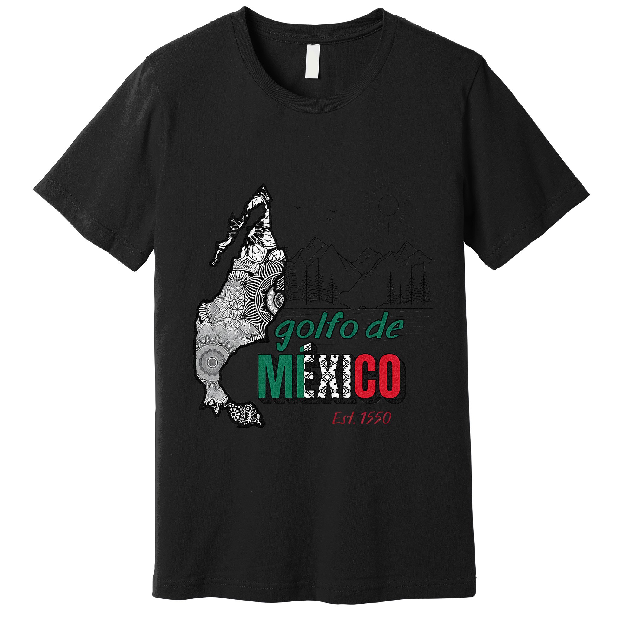 El Golfo De MéXico Gulf Of Mexico Est 1550 Historic Map Premium T-Shirt