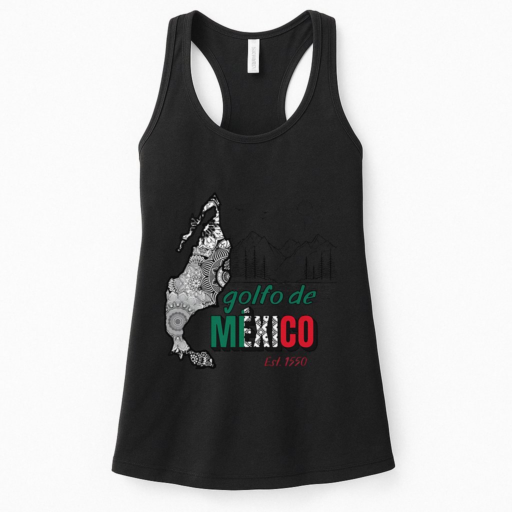 El Golfo De MéXico Gulf Of Mexico Est 1550 Historic Map Womens Tank Top
