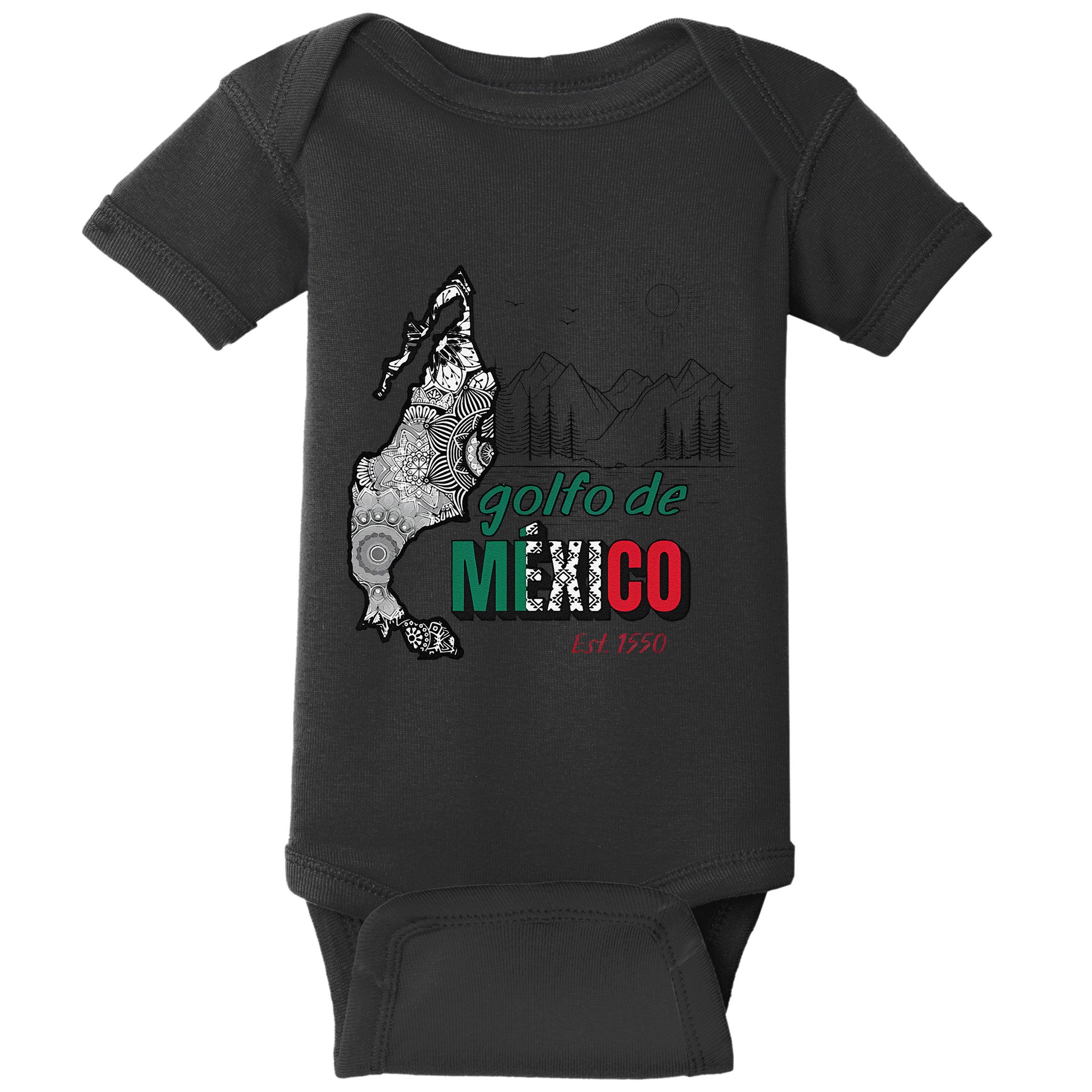 El Golfo De MéXico Gulf Of Mexico Est 1550 Historic Map Baby Bodysuit