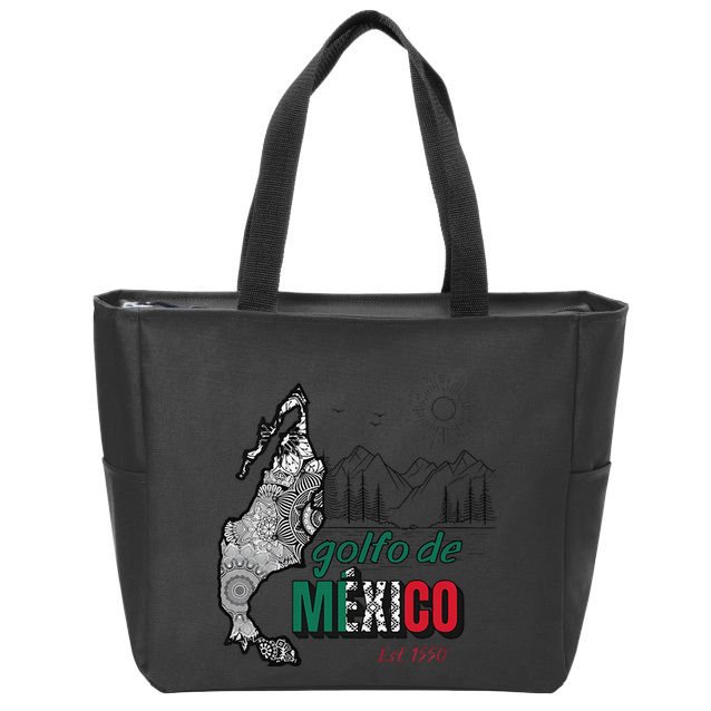 El Golfo De MéXico Gulf Of Mexico Est 1550 Historic Map Zip Tote Bag