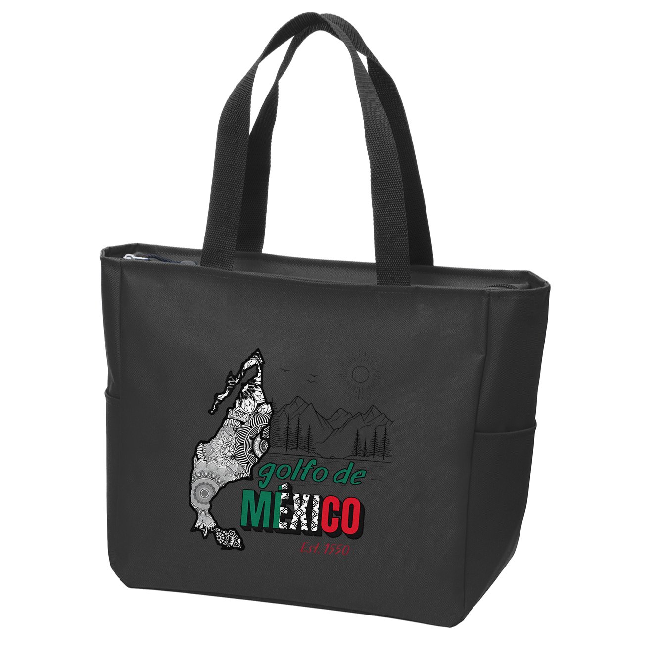 El Golfo De MéXico Gulf Of Mexico Est 1550 Historic Map Zip Tote Bag