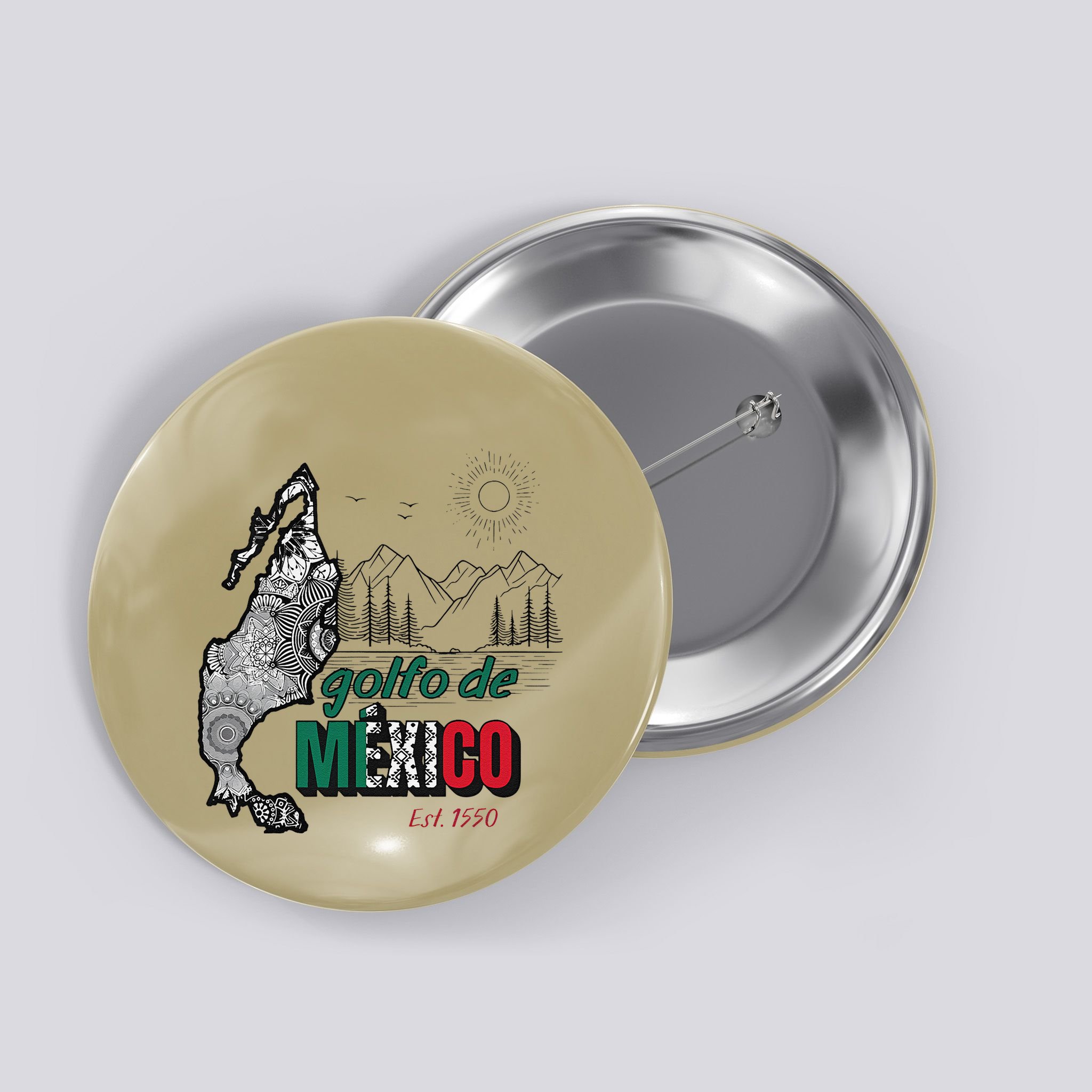 El Golfo De MéXico Gulf Of Mexico Est 1550 Historic Map Button