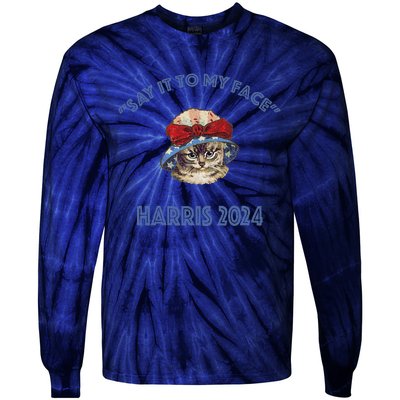 Election Gear Democratic Party Cat Lady WomanS Rights Tie-Dye Long Sleeve Shirt