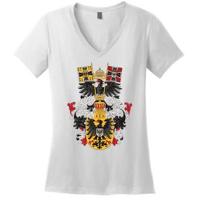 Emblem German Empire Emblem Of The Emperor Women's V-Neck T-Shirt