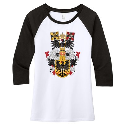 Emblem German Empire Emblem Of The Emperor Women's Tri-Blend 3/4-Sleeve Raglan Shirt