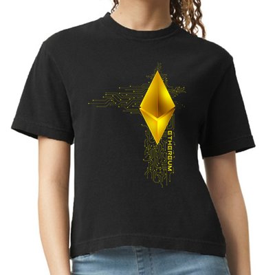 Ethereum GOLD ETH Cryptocurrency Bitcoin Comfort Colors Boxy T-Shirt