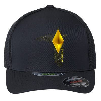 Ethereum GOLD ETH Cryptocurrency Bitcoin Flexfit Unipanel Trucker Cap