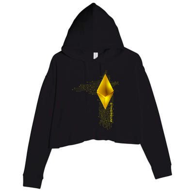 Ethereum GOLD ETH Cryptocurrency Bitcoin Crop Fleece Hoodie