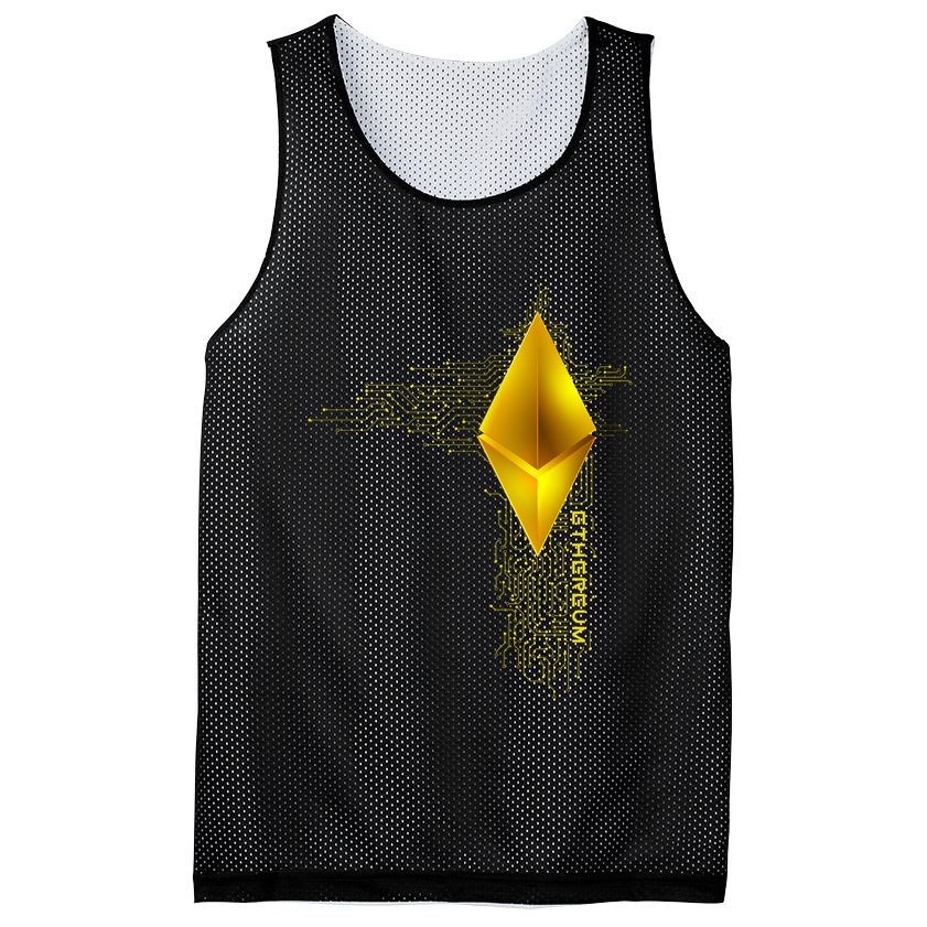 Ethereum GOLD ETH Cryptocurrency Bitcoin Mesh Reversible Basketball Jersey Tank