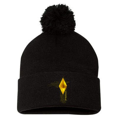 Ethereum GOLD ETH Cryptocurrency Bitcoin Pom Pom 12in Knit Beanie