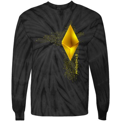 Ethereum GOLD ETH Cryptocurrency Bitcoin Tie-Dye Long Sleeve Shirt