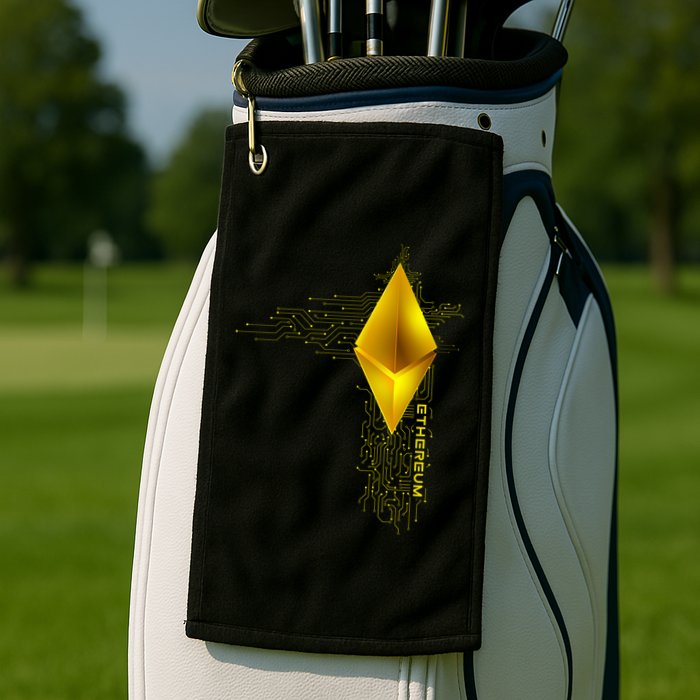Ethereum GOLD ETH Cryptocurrency Bitcoin Golf Towel