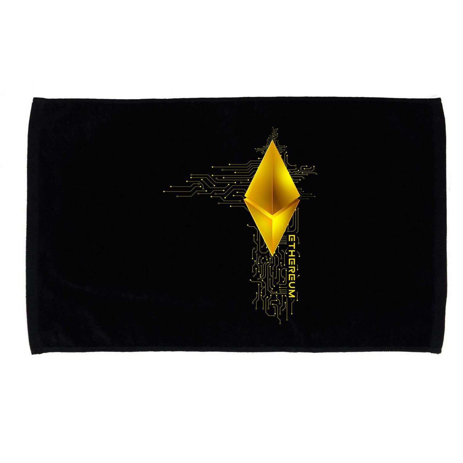 Ethereum GOLD ETH Cryptocurrency Bitcoin Microfiber Hand Towel