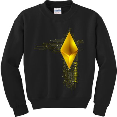 Ethereum GOLD ETH Cryptocurrency Bitcoin Kids Sweatshirt