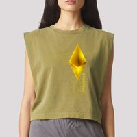 Ethereum GOLD ETH Cryptocurrency Bitcoin Garment-Dyed Women's Muscle Tee