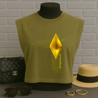 Ethereum GOLD ETH Cryptocurrency Bitcoin Garment-Dyed Women's Muscle Tee