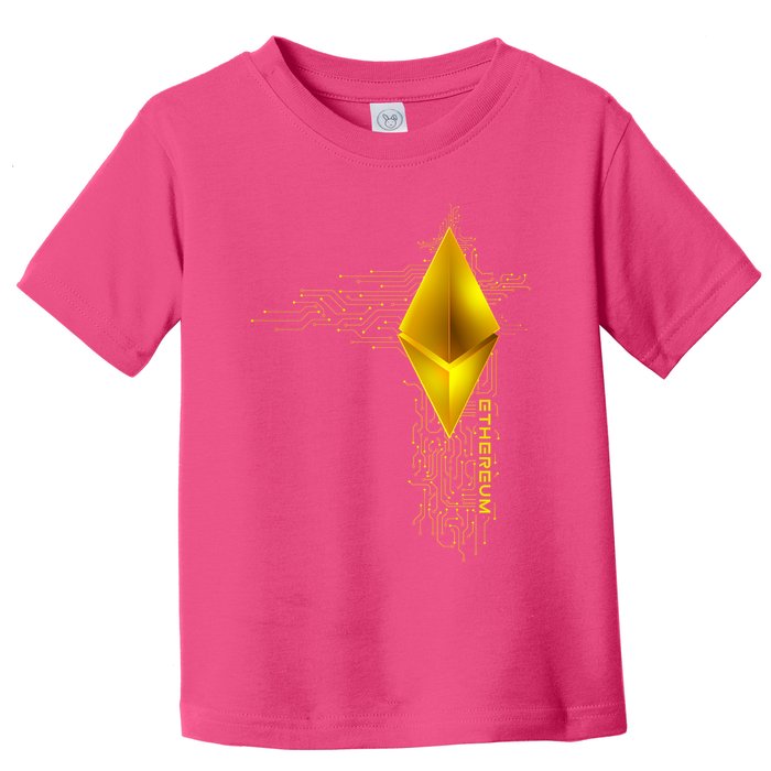 Ethereum GOLD ETH Cryptocurrency Bitcoin Toddler T-Shirt