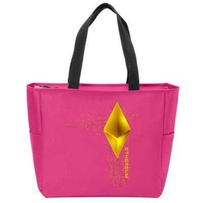 Ethereum GOLD ETH Cryptocurrency Bitcoin Zip Tote Bag