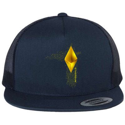 Ethereum GOLD ETH Cryptocurrency Bitcoin Flat Bill Trucker Hat