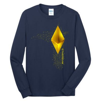 Ethereum GOLD ETH Cryptocurrency Bitcoin Tall Long Sleeve T-Shirt