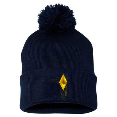 Ethereum GOLD ETH Cryptocurrency Bitcoin Pom Pom 12in Knit Beanie