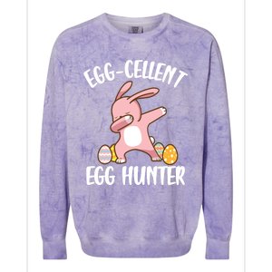 Eggmeaningful Giftcellent Egg Hunter Dabbing Easter Bunny Cool Gift Colorblast Crewneck Sweatshirt