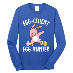 Eggmeaningful Giftcellent Egg Hunter Dabbing Easter Bunny Cool Gift Long Sleeve Shirt