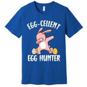 Eggmeaningful Giftcellent Egg Hunter Dabbing Easter Bunny Cool Gift Premium T-Shirt