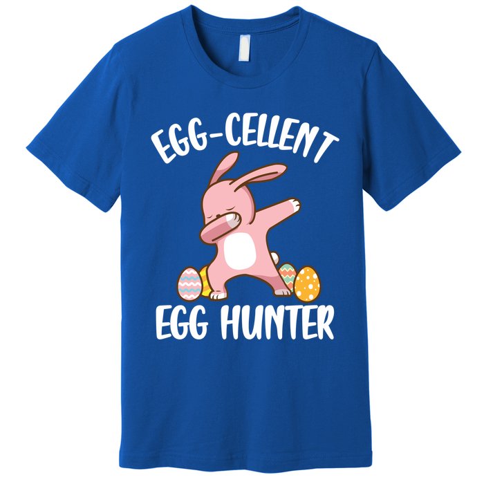 Eggmeaningful Giftcellent Egg Hunter Dabbing Easter Bunny Cool Gift Premium T-Shirt