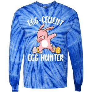 Eggmeaningful Giftcellent Egg Hunter Dabbing Easter Bunny Cool Gift Tie-Dye Long Sleeve Shirt