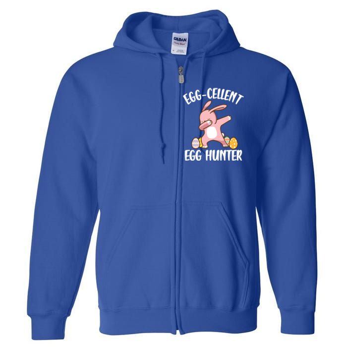 Eggmeaningful Giftcellent Egg Hunter Dabbing Easter Bunny Cool Gift Full Zip Hoodie