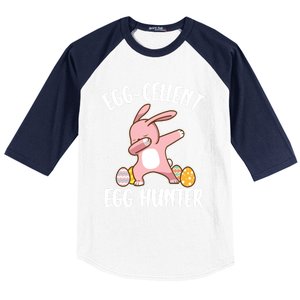 Eggmeaningful Giftcellent Egg Hunter Dabbing Easter Bunny Cool Gift Baseball Sleeve Shirt