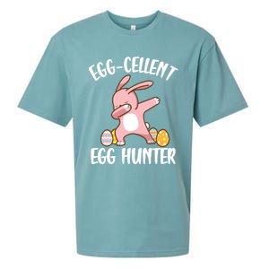 Eggmeaningful Giftcellent Egg Hunter Dabbing Easter Bunny Cool Gift Sueded Cloud Jersey T-Shirt