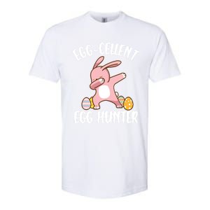 Eggmeaningful Giftcellent Egg Hunter Dabbing Easter Bunny Cool Gift Softstyle CVC T-Shirt